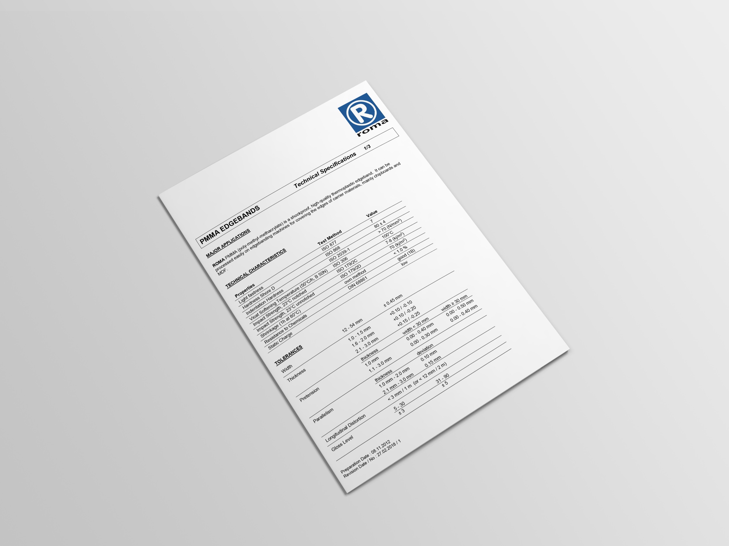 PMMA Technical Specifications